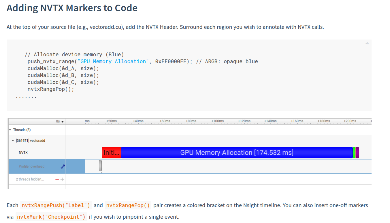 Adding NVTX Markers to Code