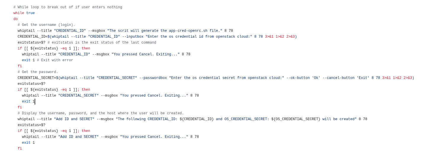 OpenStack Credential Script