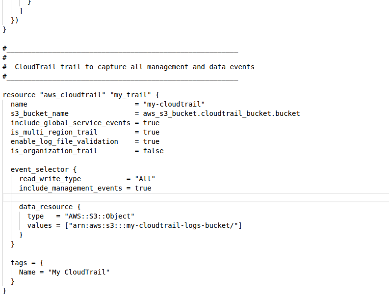 CloudTrail Terraform Configuration