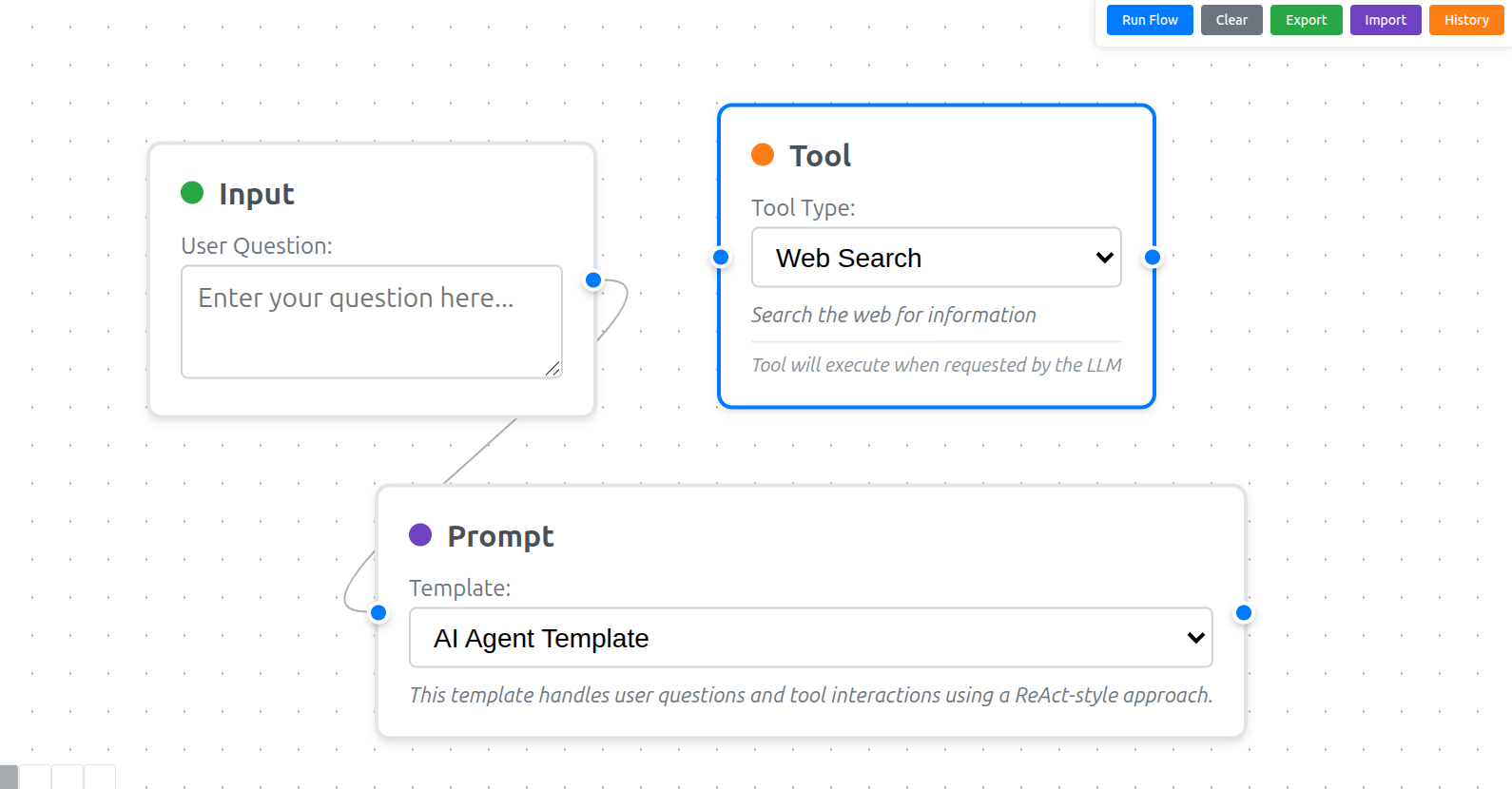 AI Agent Flow Template Interface