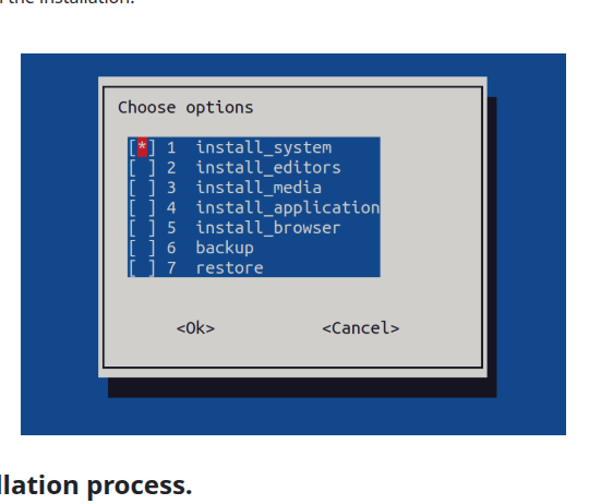 Package Manager Menu Interface